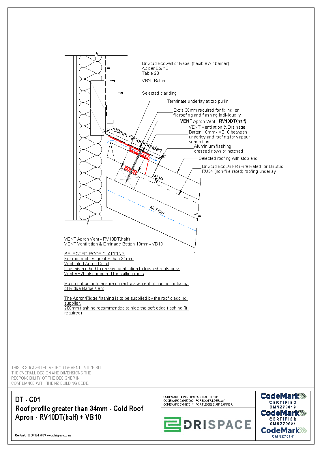 Deep Trough Longrun - Cold Roof Apron