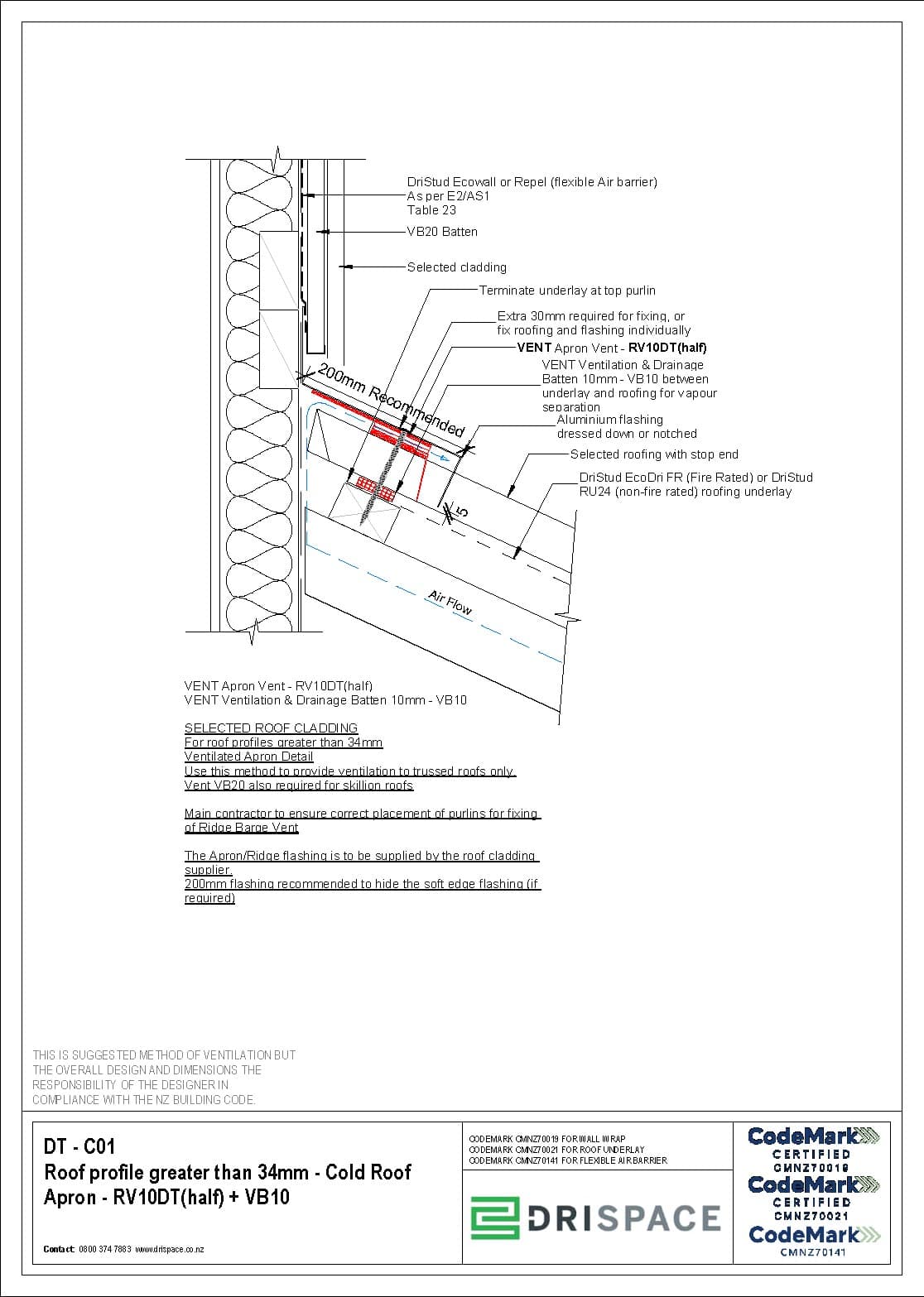 Deep Trough Longrun - Cold Roof Apron - DWG