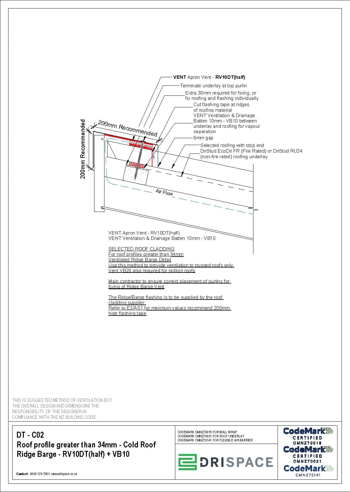 Deep Trough Longrun - Cold Roof Ridge Barge -DWG