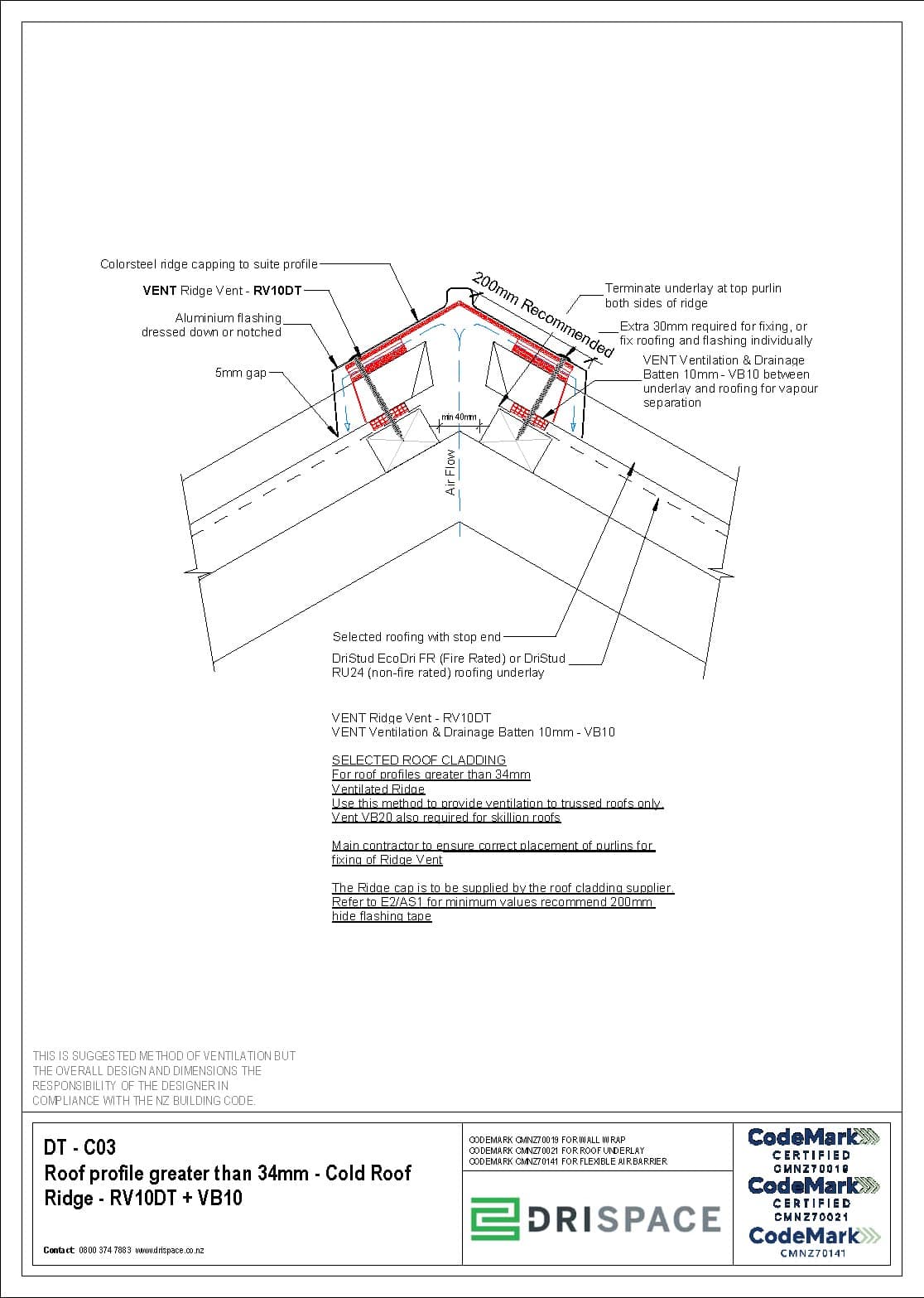 Deep Trough Longrun - Cold Roof Ridge - DWG