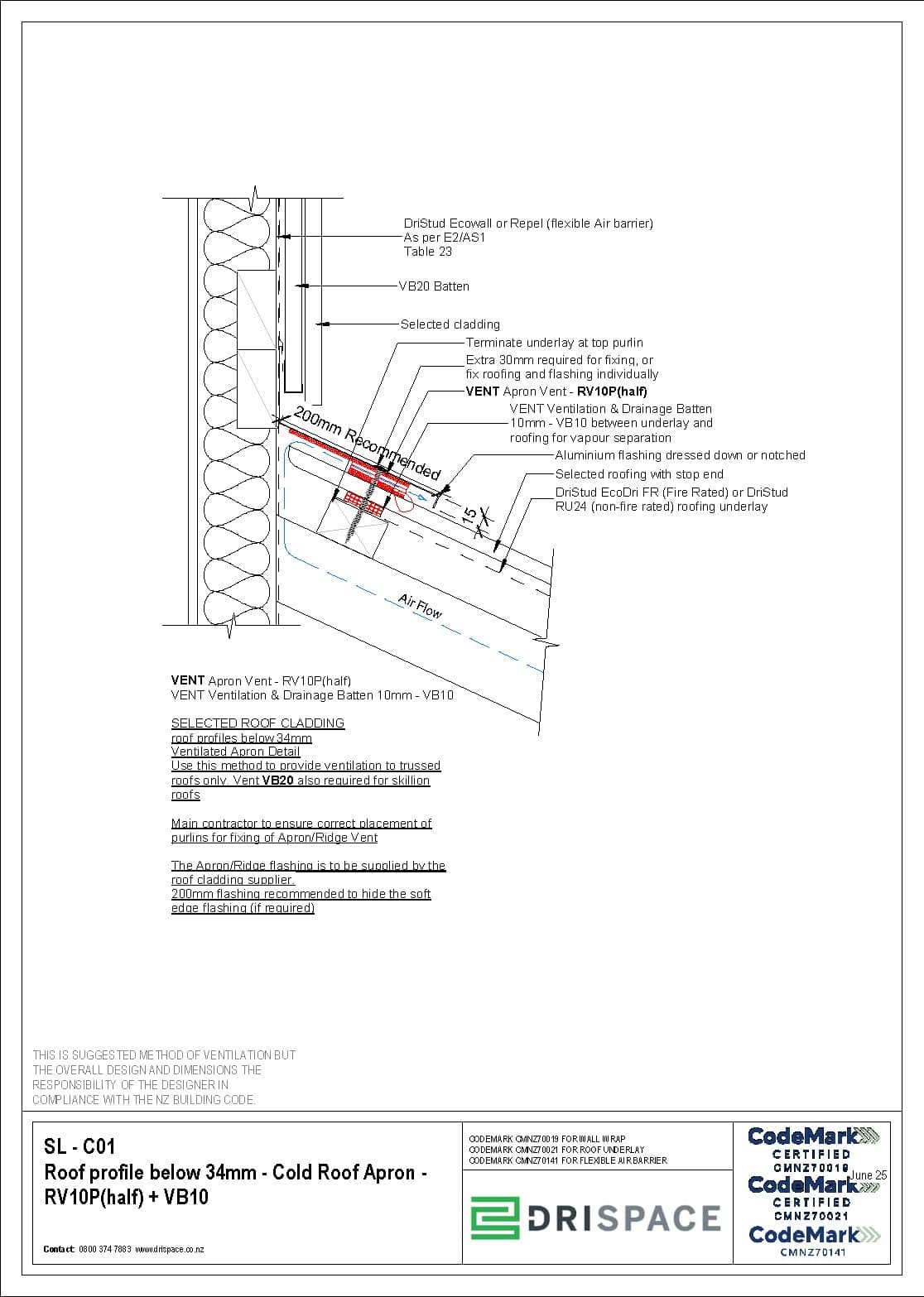 Steel Longrun - Cold Roof Apron - DWG
