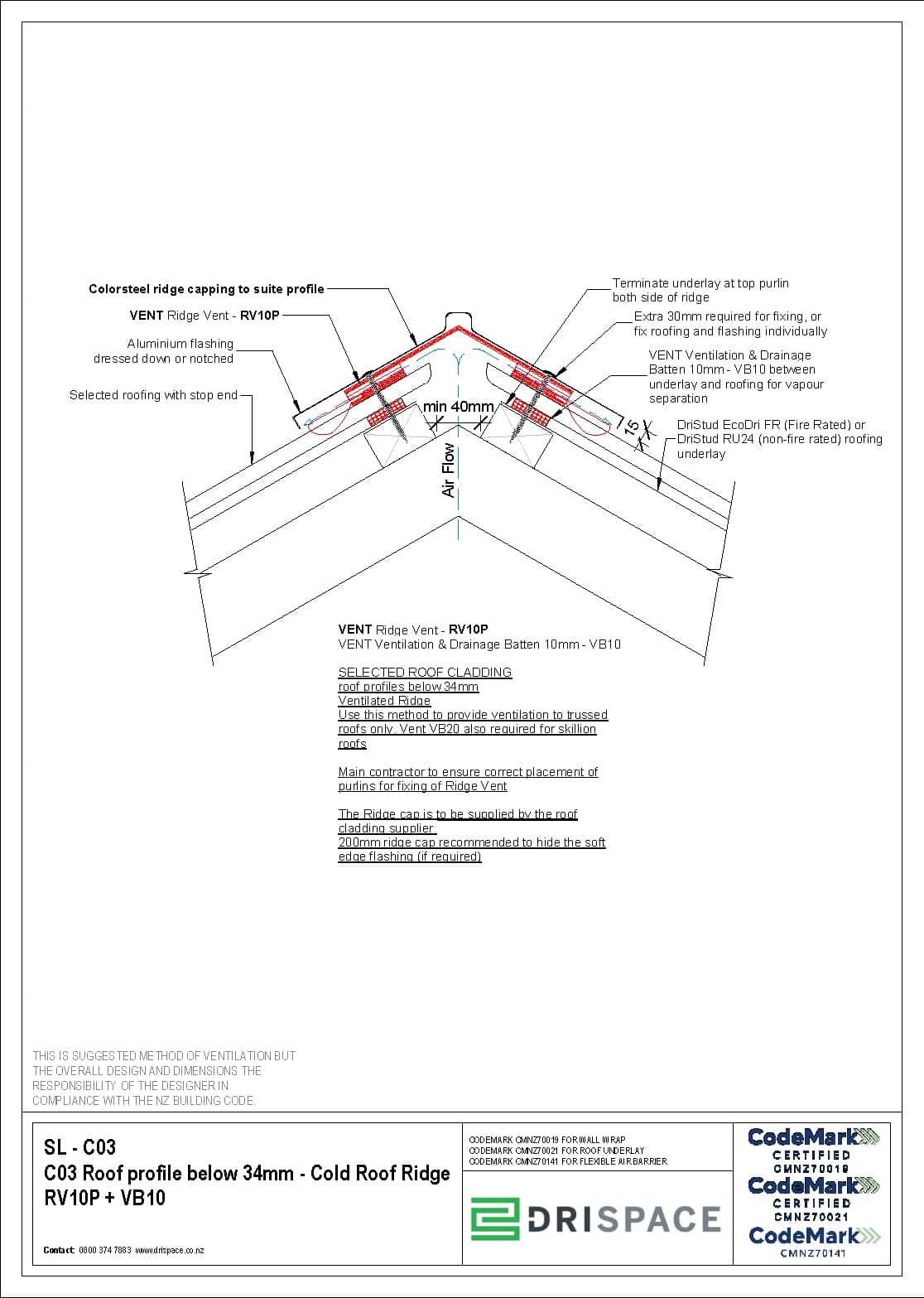 Steel Longrun - Cold Roof Ridge Barge - DWG