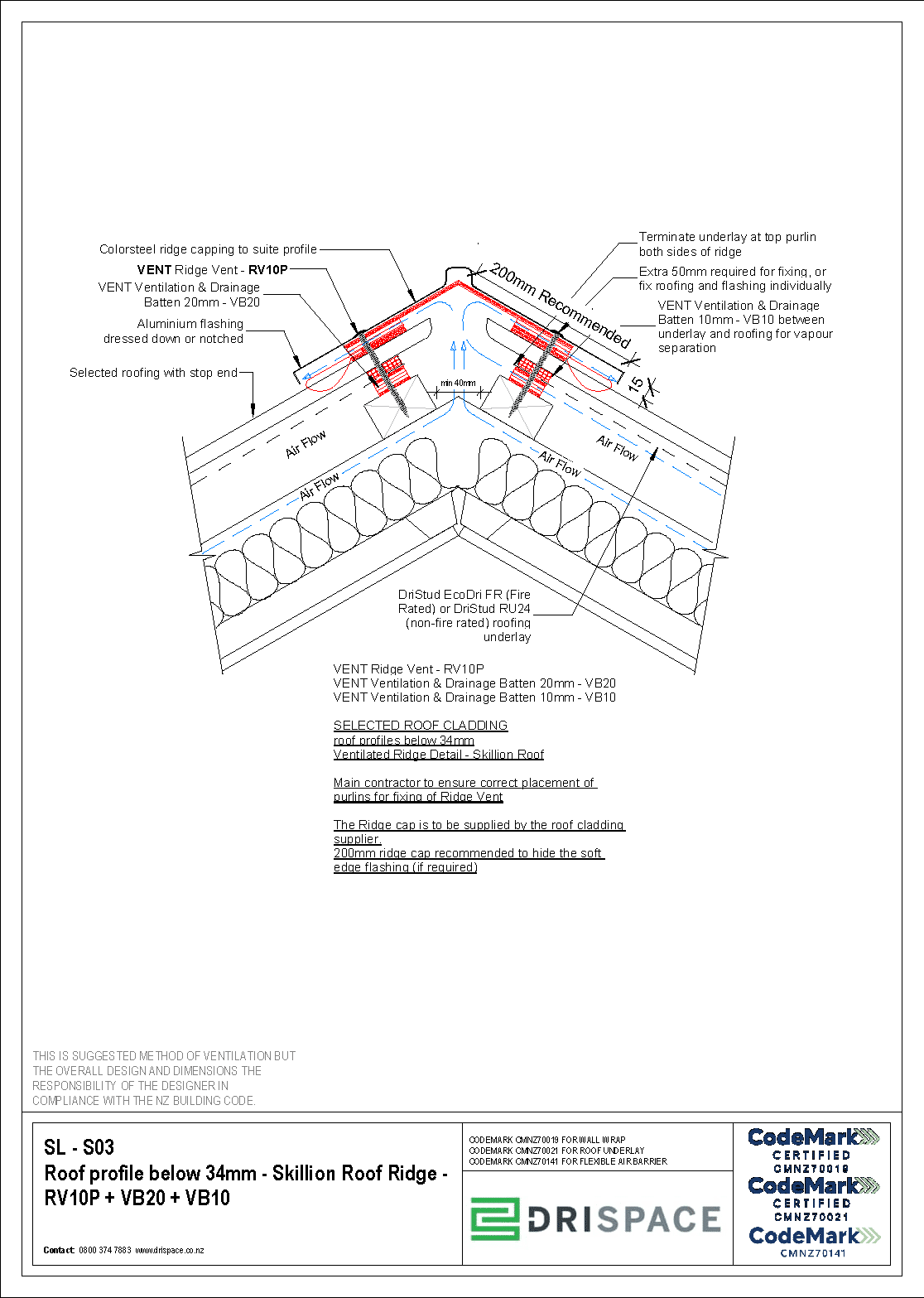 Steel Longrun - Skillion Roof Ridge