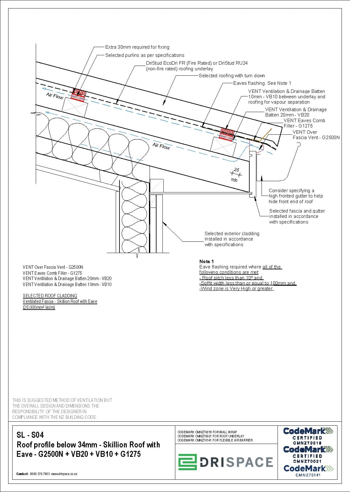 Steel Longrun Any Pitch - Skillion Roof with Eave - DWG